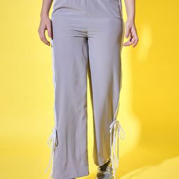 BUY NEW TREND Women Mid Rise Relaxed Fit Track Pants With Side Stripes-image-65