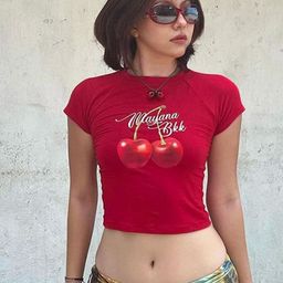 LULU & SKY Women Typography Printed Round Neck Slim Fit T-shirt-image-79