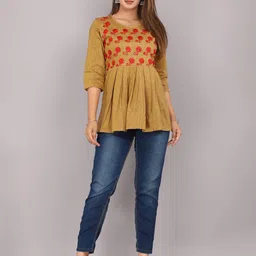 Mehsoos Embroidered Cotton Top-image-46