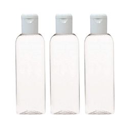 liora 200ml Empty Clear Plastic Bottles Refillable Travel Size Cosmetic Containers Small Leak Proof Squeeze Bottles with White Flip Top Cap for Toiletries,Shampoo. (200, Round, 3, Emptybottleround) image 1
