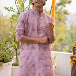 Shasak Floral Embroidered Thread Work Mandarin Collar Straight Kurta-image-41