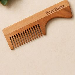 PURRPALAX Pure Neem Handle Wood Comb For Hair Fall Control-48
