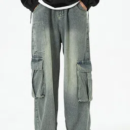 StyleCast x Revolte Men Relaxed Fit Mid-Rise Light Fade Jeans-image-25