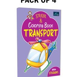 Sticker & Coloring Books Transport Theme Pack Of 4 - English-27