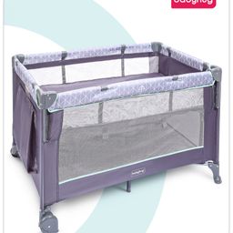 Babyhug Wonderland 2 in 1 Foldable Playpen Cum Travel Baby Cot With Mosquito Net - Grey-33
