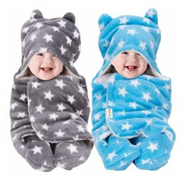 Oyo Baby All Season Hooded Wearable Blanket Cum Sleeping Bag Star Grey and Blue Pack Of 2-image-95