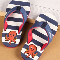 Cute Walk by Babyhug Casual Slip On Flip Flops with Striped & Octopus Print  - Blue-picture-11