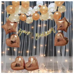 Puchku Happy birthday decoration set rose gold Chrome theme 49 Pcs Combo for kids boys girls birthday party first 1st  2nd 5th  10th-picture-20