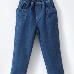 Mark & Mia Solid Denim Jeans with Hearts Shaped Pocket - Blue-image-90