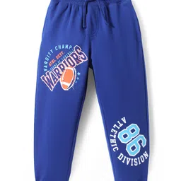 Pine Kids Knit Full Length Lounge Pants with Text Print - Blue-picture-18