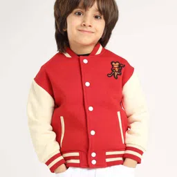 Somersault Full Sleeves Animal Patch Detailed Jacket - Red-picture-48