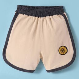Tango Single Jersey Knee Length Shorts With Patch Detailing - Tan-image-5