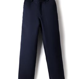 Kookie Kids Woven Full Sleeves Solid Back Elasticated Pant With Pockets - Navy Blue-image-51