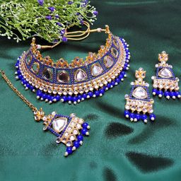 VATSALYA creation Gold-Plated Artificial Stone Studded Jewellery Set-52