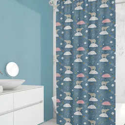 ArtzFolio Grey Printed Waterproof Shower Curtain-53