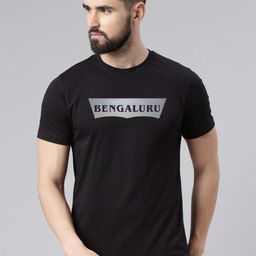 Organic Chics Men Bio Finish Typography Printed Round Neck Pure Cotton T-shirt-image-93