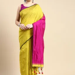 DESH BIDESH Colourblocked Silk Cotton Saree-image-65