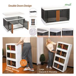 JD FRESH 2 Tier Double Door Wardrobe for Storage - White image 4