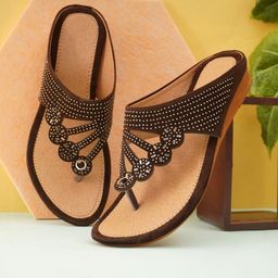 MADAM MAYA Women Embellished Flats-image-16