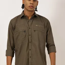 beevee Men New Fit Spread Collar Solid Cotton Casual Shirt-image-80