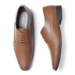 INVICTUS Men Tan Brown Textured Oxfords-image-29