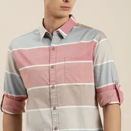 Moda Rapido Men Multicoloured Slim Fit Striped Casual Shirt-picture-15