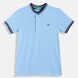 United Colors of Benetton Boys Mandarin Collar Pure Cotton T-shirt-image-57