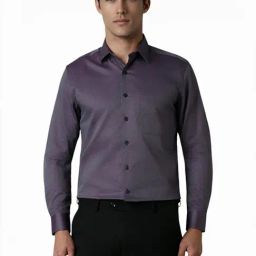 Louis Philippe Purple Slim Fit Texture Shirt-image-16