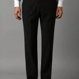 Luxure By Louis Philippe Black Slim Fit Self Pattern Trousers-picture-1