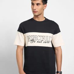 People By Pantaloons Black Cotton Boxy Fit Printed T-Shirt-picture-12