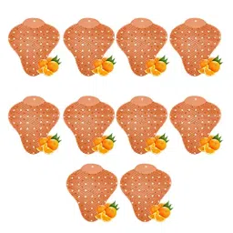 Zureni Urinal Pot Mat Anti-Splash Deodorizer Spatter Orange Fragrance For Bathroom and Restroom, ZU-USF-010RP (Pack of10)-image-55
