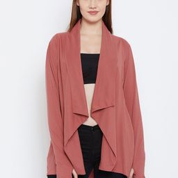 Hypernation Rust Solid Open Front Shrug-18