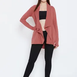 Hypernation Rust Solid Open Front Shrug image 5