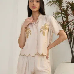Sweet Dreams Beige Printed Shorts Set-picture-31