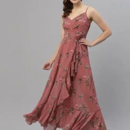 KASSUALLY Pink Floral Print Maxi Dress-image-37