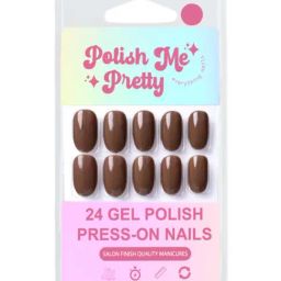 Polish Me Pretty Gel Polish Press On Nails Mocha - Set of 24-picture-45