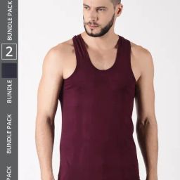 Dollar Lehar Assorted Cotton Regular Fit Vest - Pack Of 2-picture-10