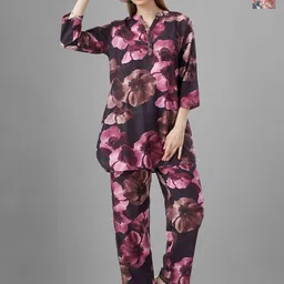 TITTLI Pack Of 2 Printed Mandarin Collar Relaxed Fit Tunic With Trousers Co-Ords-picture-12