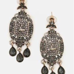 Sohi Gold Plated Designer Stone Drop Earrings-image-22