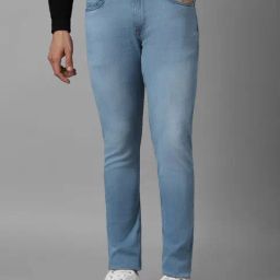 Louis Philippe Jeans Powder Blue Slim Fit Jeans-picture-17