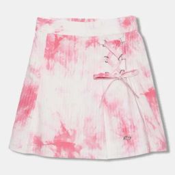 Blue Giraffe Kids White, Pink Cotton Skirt-2