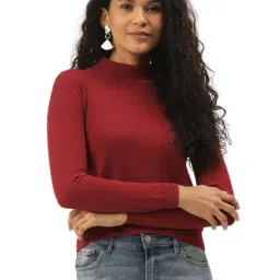 Style Quotient Maroon Full Sleeves Sweater-38