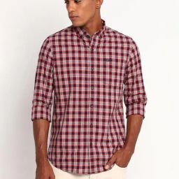 Lee Red Slim Fit Check Shirt-image-72