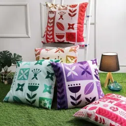 Romee Multicolor Polyester Cushion Cover - Set of 5-29