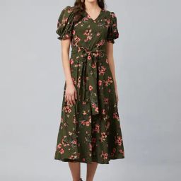 Rare Green Floral Print Maxi Dress-picture-11
