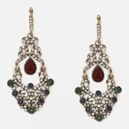 Sohi Gold Plated Designer Stone Drop Earrings-image-48