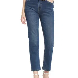 METTLE Blue Cotton Mid Rise Stretchable Jeans-image-26