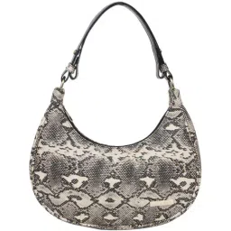 Spice Art Black & White Textured Medium Hobo Handbag-picture-14