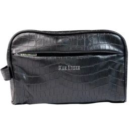 Man Arden Black Animal Effect Medium Leather Pouch-image-86