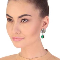 Imli Street Green & Golden Drop Earrings-picture-39